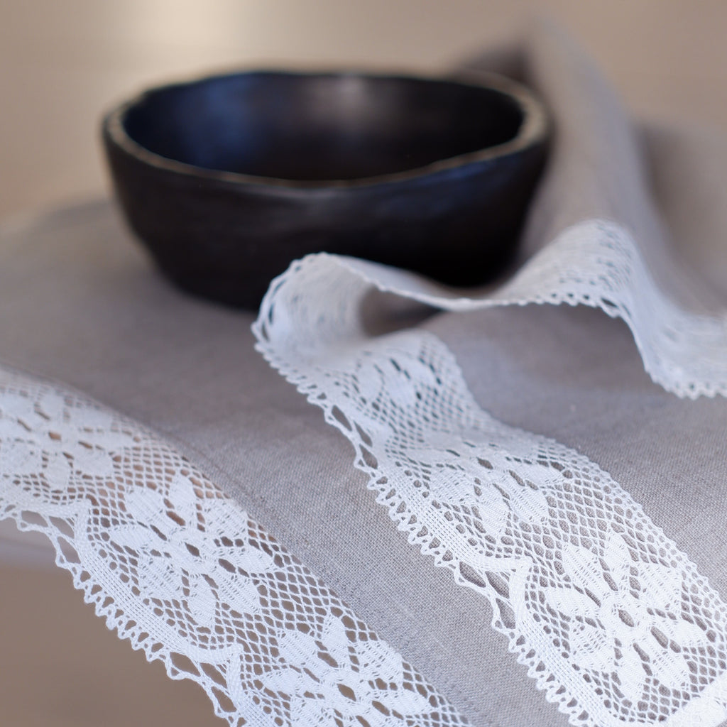 Kitchen Towel with white lace