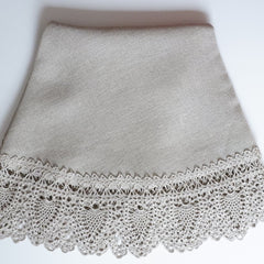 Round Tablecloth with Crocheted Lace