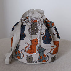 Linen Backpack with different prints