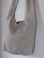 Crossbody Bag (black, brown, natural linen)