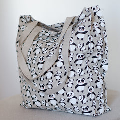 Shoulder shopping bag with different prints