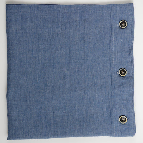 Luxury Linen Blue Pillowcase With/Without Buttons