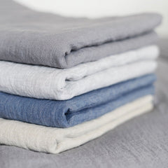 Blue Luxury Soft 100% Linen Bed Sheet