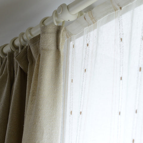 Linen Curtains with woven golden thread