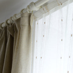 Linen Curtains with woven golden thread - Linen Room Latvia