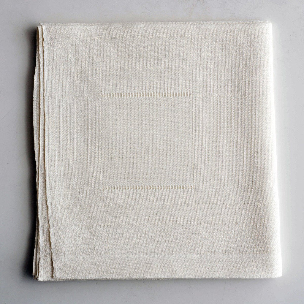 Tablecloth with hem-stitch tableclothes Linen Room Latvia 160 x 160 cm white 