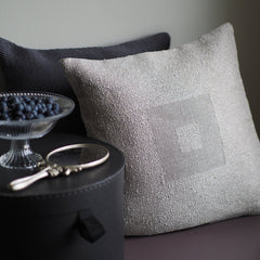 Hand-woven Cushion Cover Boucle with square - Linen Room Latvia