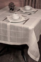 Linen Tablecloth Boucle, plaid tableclothes Linen Room Latvia 