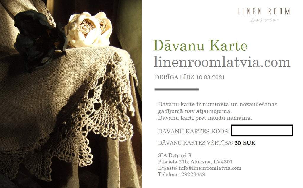 Dāvanu Karte LinenRoomLatvia.Com