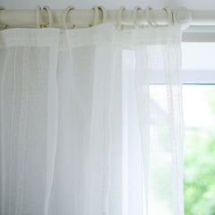 Linen Curtain with woven boucle stripes